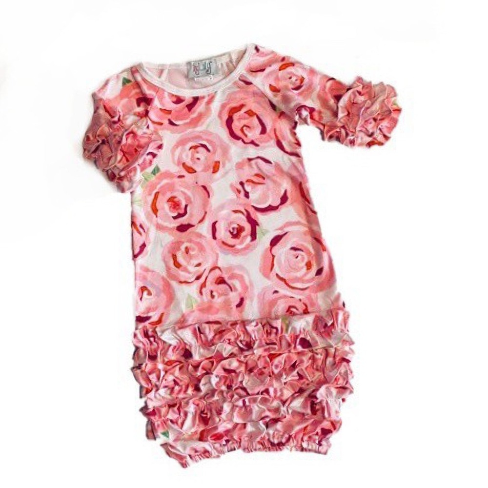 Ily Lily Roses and Ruffles Newborn Gown